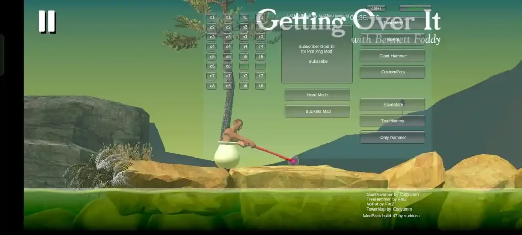 Getting over it hammer colour change mod