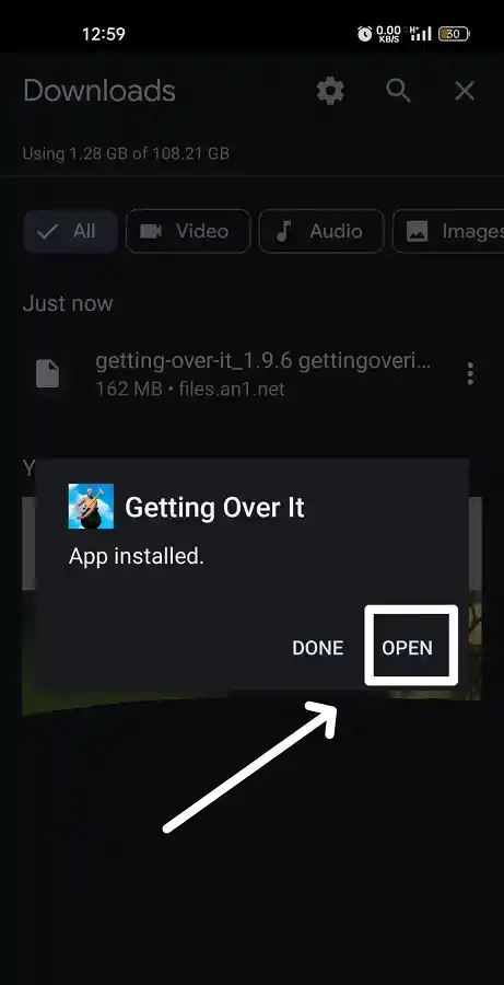 Getting over it apk installation step 4