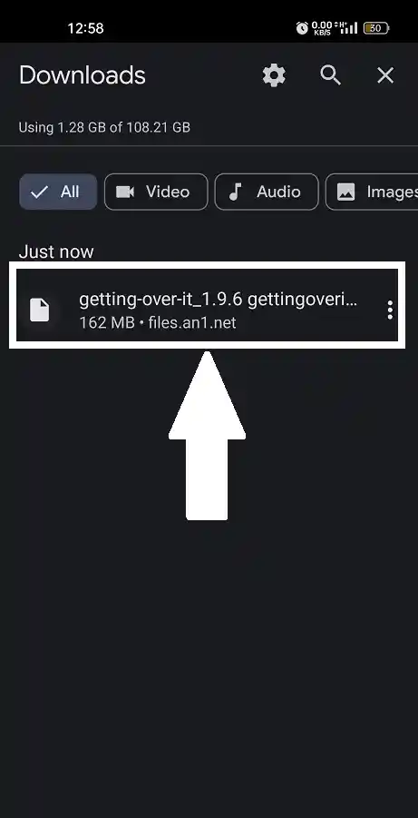 Getting over it apk downloading step 2